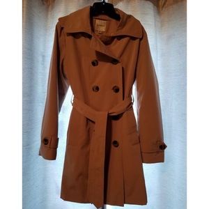 Beige Belted Trench Jacket
